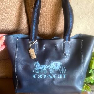 COACH BIG BLUE BAG SOFT REAL LEATHER IN PERFECT CONDITIONS